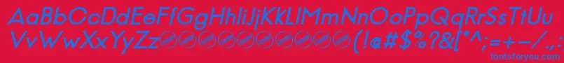 JambeticaBoldItalic Font – Blue Fonts on Red Background