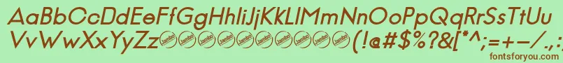JambeticaBoldItalic Font – Brown Fonts on Green Background