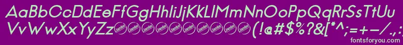 JambeticaBoldItalic Font – Green Fonts on Purple Background