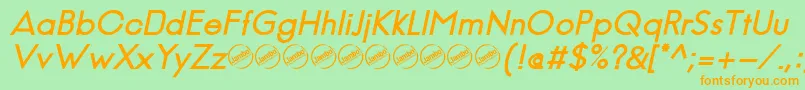 JambeticaBoldItalic Font – Orange Fonts on Green Background