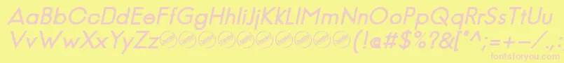 JambeticaBoldItalic Font – Pink Fonts on Yellow Background