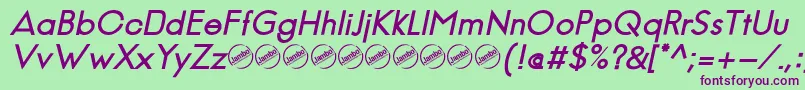 Шрифт JambeticaBoldItalic – фиолетовые шрифты на зелёном фоне