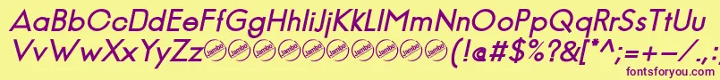 JambeticaBoldItalic Font – Purple Fonts on Yellow Background