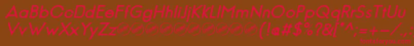 フォントJambeticaBoldItalic – 赤い文字が茶色の背景にあります。