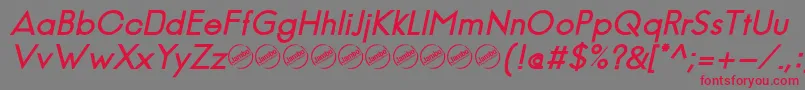 Fonte JambeticaBoldItalic – fontes vermelhas em um fundo cinza