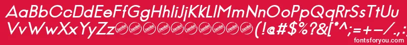 Fonte JambeticaBoldItalic – fontes brancas em um fundo vermelho