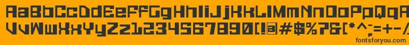 Galaxymonkey-Schriftart – Schwarze Schriften auf orangefarbenem Hintergrund