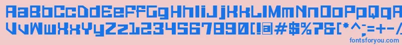 Galaxymonkey-Schriftart – Blaue Schriften auf rosa Hintergrund