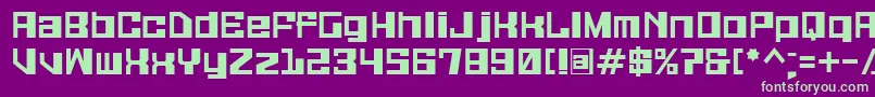 フォントGalaxymonkey – 紫の背景に緑のフォント