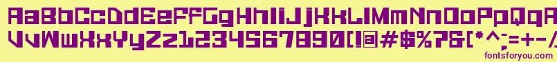 Fonte Galaxymonkey – fontes roxas em um fundo amarelo