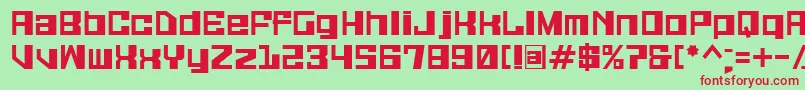 フォントGalaxymonkey – 赤い文字の緑の背景