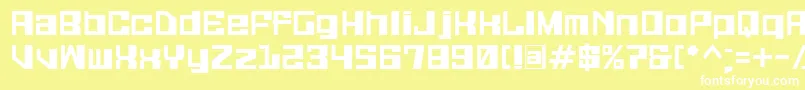 Galaxymonkey-fontti – valkoiset fontit keltaisella taustalla