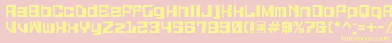Galaxymonkey-fontti – keltaiset fontit vaaleanpunaisella taustalla
