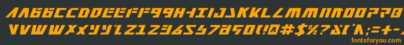 フォントFalconv2i – 黒い背景にオレンジの文字