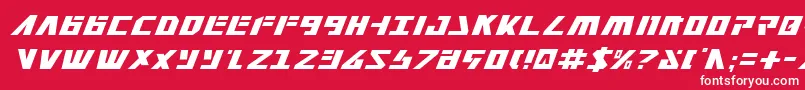 フォントFalconv2i – 赤い背景に白い文字