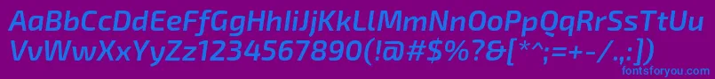 Exo2Semibolditalic Font – Blue Fonts on Purple Background