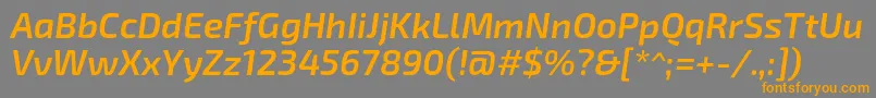 Exo2Semibolditalic-Schriftart – Orangefarbene Schriften auf grauem Hintergrund