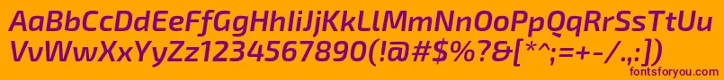 Exo2Semibolditalic Font – Purple Fonts on Orange Background