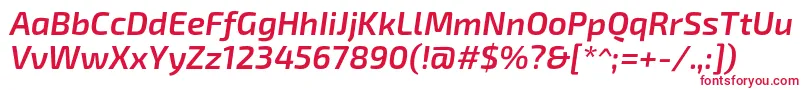 Exo2Semibolditalic Font – Red Fonts on White Background