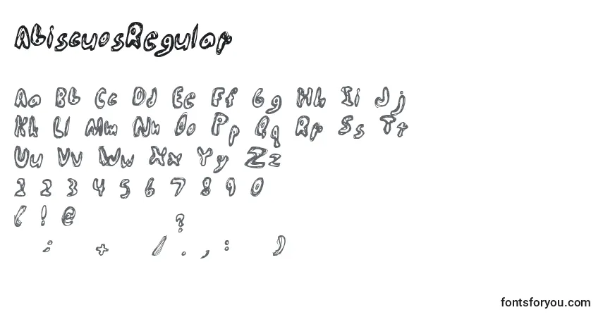 AbiscuosRegularフォント–アルファベット、数字、特殊文字