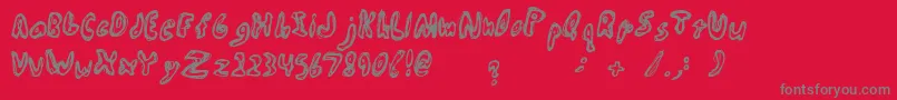 AbiscuosRegular-Schriftart – Graue Schriften auf rotem Hintergrund
