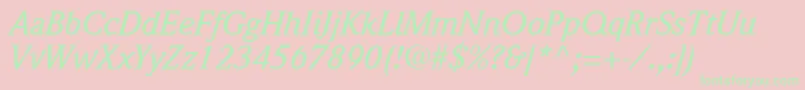 QuintessenceMediumSsiMediumItalic Font – Green Fonts on Pink Background