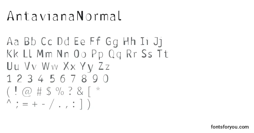 AntavianaNormal-fontti – aakkoset, numerot, erikoismerkit