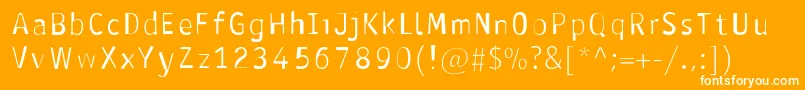 AntavianaNormal-fontti – valkoiset fontit oranssilla taustalla