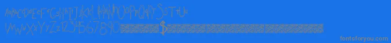 Indiesellout-Schriftart – Graue Schriften auf blauem Hintergrund