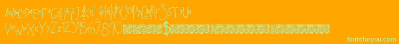 Indiesellout Font – Green Fonts on Orange Background