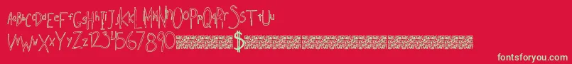 Indiesellout Font – Green Fonts on Red Background