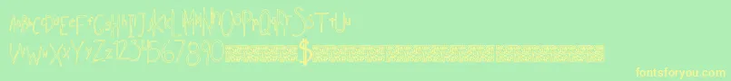 Indiesellout Font – Yellow Fonts on Green Background