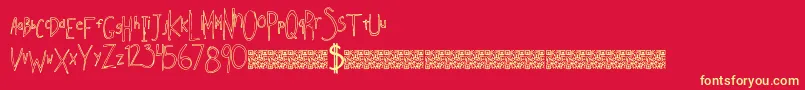 Indiesellout Font – Yellow Fonts on Red Background