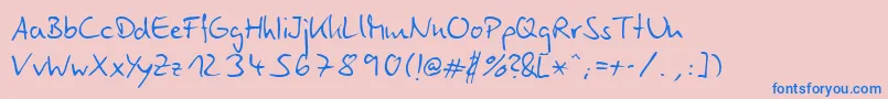 フォントLinotypeEgo – ピンクの背景に青い文字