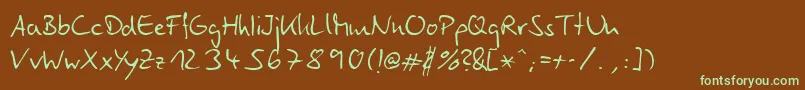 フォントLinotypeEgo – 緑色の文字が茶色の背景にあります。