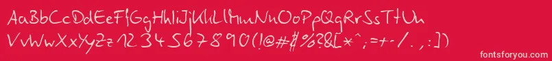 LinotypeEgo Font – Pink Fonts on Red Background