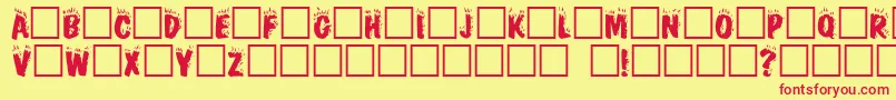 Crackfir-Schriftart – Rote Schriften auf gelbem Hintergrund