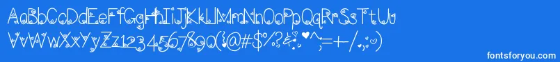 Lovenessthree Font – White Fonts on Blue Background