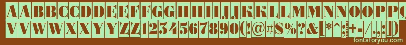 ABodoniortonrttlcm Font – Green Fonts on Brown Background