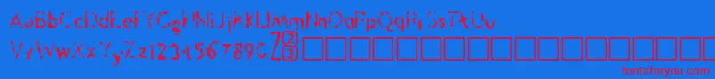Zone23Psilocybine Font – Red Fonts on Blue Background