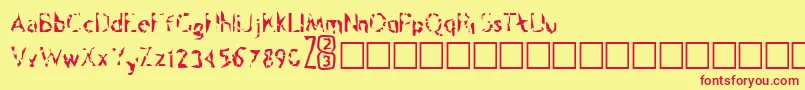 フォントZone23Psilocybine – 赤い文字の黄色い背景