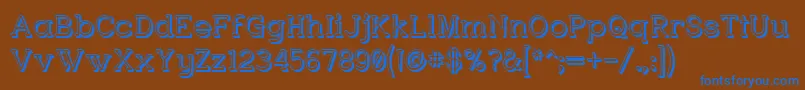 フォントCharringtonPosh – 茶色の背景に青い文字