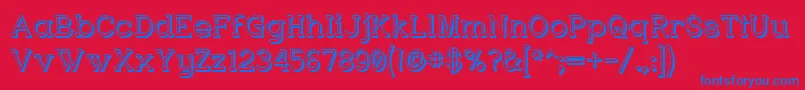 フォントCharringtonPosh – 赤い背景に青い文字