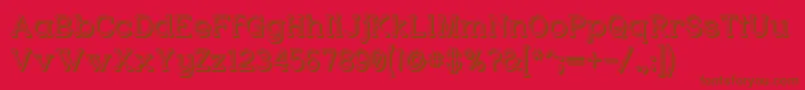 フォントCharringtonPosh – 赤い背景に茶色の文字