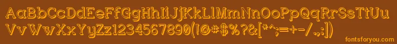 CharringtonPosh Font – Orange Fonts on Brown Background