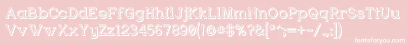 フォントCharringtonPosh – ピンクの背景に白い文字