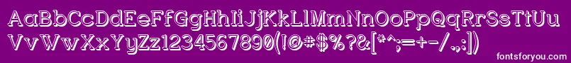 フォントCharringtonPosh – 紫の背景に白い文字