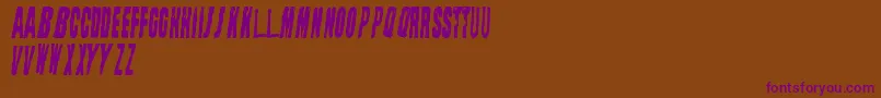 StraightFace-Schriftart – Violette Schriften auf braunem Hintergrund