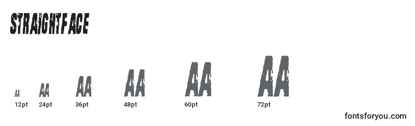 StraightFace Font Sizes