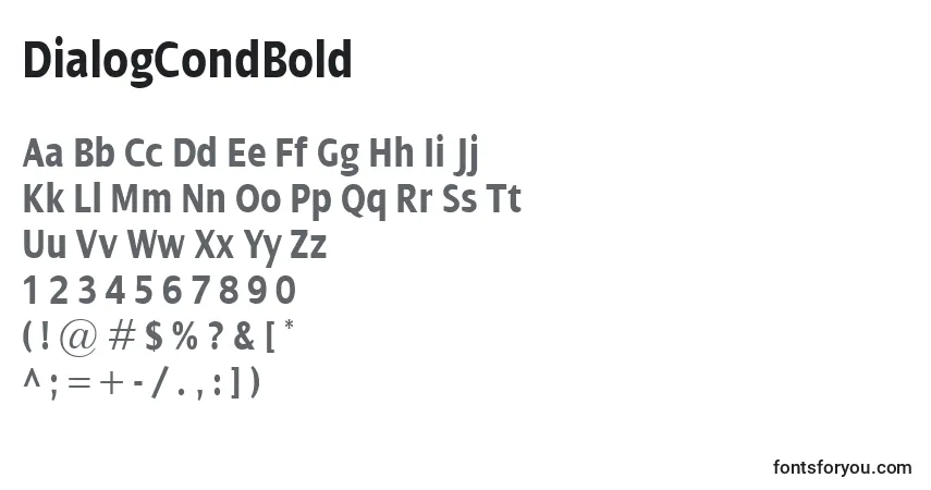 Шрифт DialogCondBold – алфавит, цифры, специальные символы